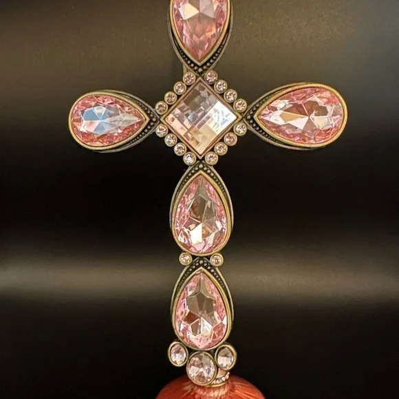 Kirkland Signature Pink and Gold Cross Ornament w/ Pink Stand - Picture 2 of 16